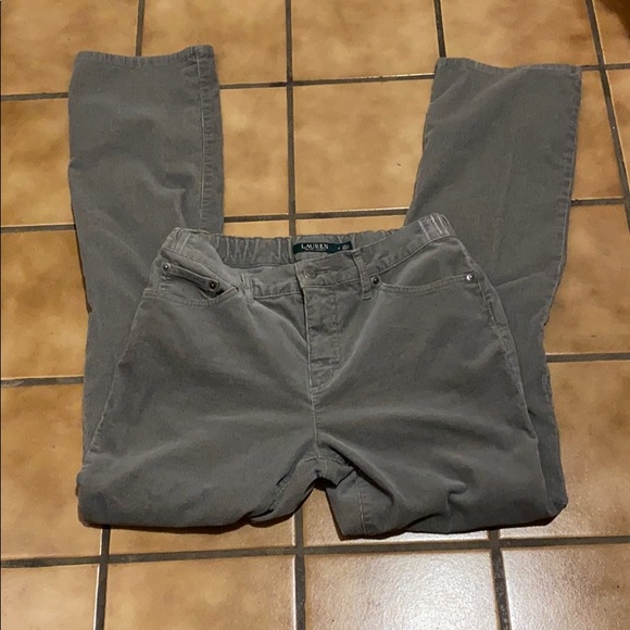 Lauren Grey/Green corduroy pants thin line size 8 - Picture 8 of 8